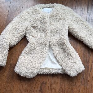 Aligne Daphne Coat - Cream Faux Shearling Jacket
